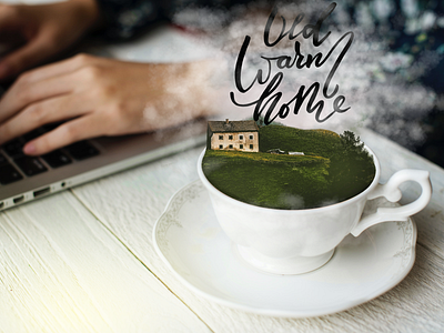 The cup of weather adobe adobe photoshop art brushes collage cup dailytype design fog goodtype hand lettering handwriting lettering letters mock up photocollage photocomposition typedesign ui weather