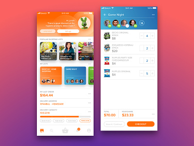 Online Supermarket App checkout concept ecommerce mobile online shopping ui ux