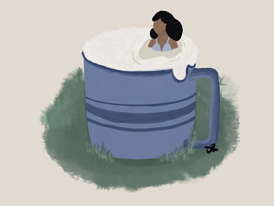 Woman in mug design graphic design illustration procreate