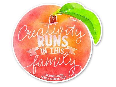Creativity Sticker for Creative South Conference 2020 creative south family reunion illustration peach sticker