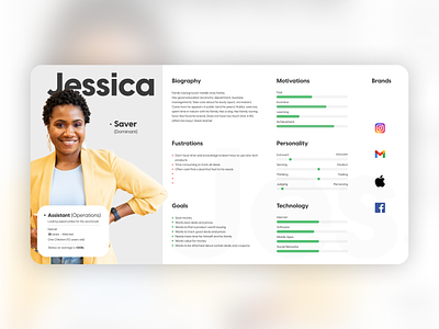 User Persona * Jessica / Saver app app user design minimalistic research ui user user persona user research ux