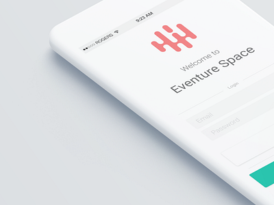 Eventure Space * App Design * Welcome app design login minima signup simpliciti ui ux white