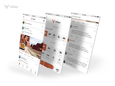 Vihor App Redesign android app design extreme sport ios minimal minimalistic mobile ui ux white