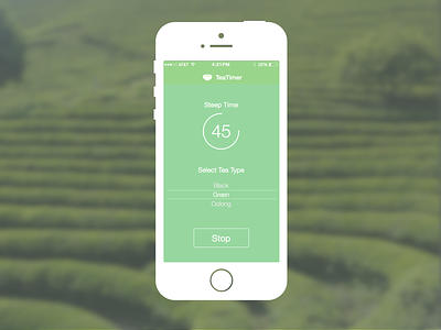 TeaTimer iOS Mock-Up ios mock-up user interface