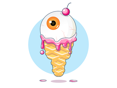 (2/100) Weekly vector challenge #02~03: Eye + Ice cream cream eyes ice ice cream