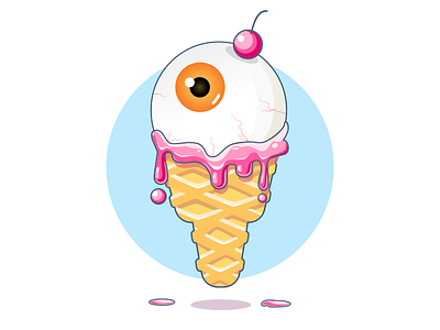 (2/100) Weekly vector challenge #02~03: Eye + Ice cream