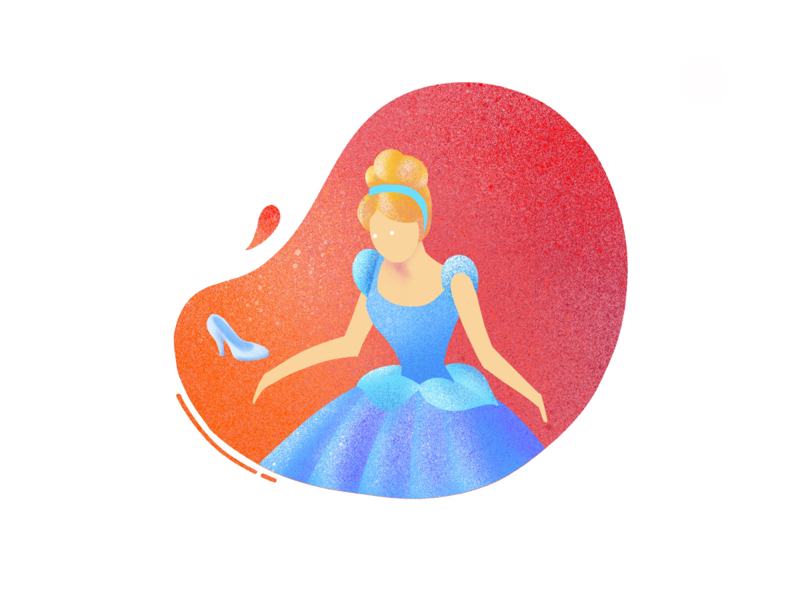 (14/100) Disney princess #2: Cinderella by Yuanlei Huang on Dribbble