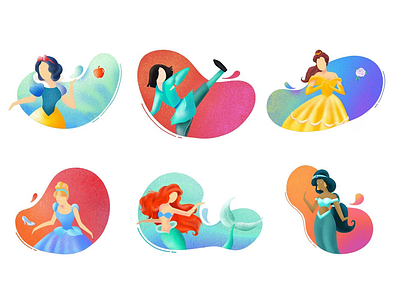 Disney princesses series character disney illustration princess