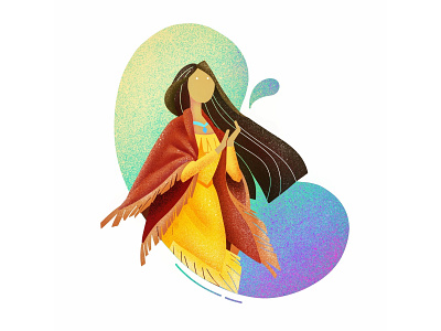 (22/100) Disney princess #9: Pocahontas character design designchallenge disney disney princess girl hair illustration pocahontas