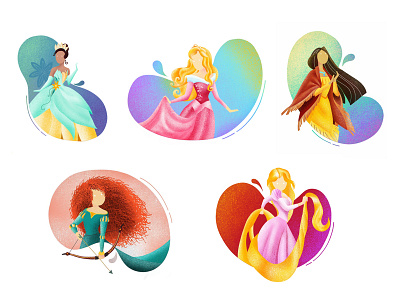 Disney Princesses series 2 character designchallenge disney disney princess girl illustration