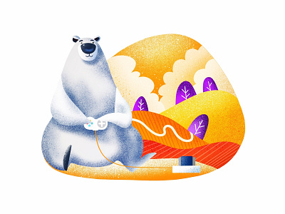 (33/100) Weekly design challenge: Bear and Game bear design challenge game illustration polarbear toy video game