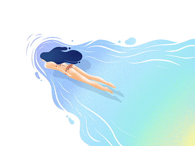 (47/100) Swimming pool bikini illustration pool summer swimming