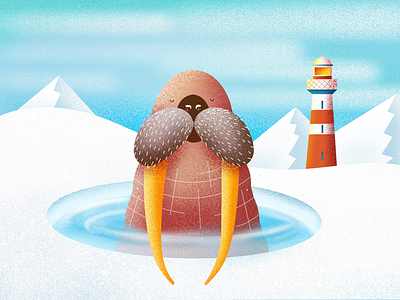 (58/100) Walrus cold design challenge ice iceberg lighthouse mountain snow walrus water