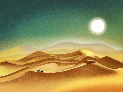 (62/100) Desert camel desert designchallenge hot illustration sand