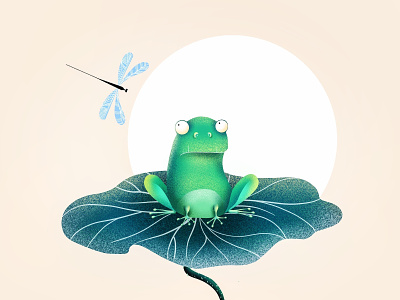 (77/100) Flog On Lotus with dragonfly design designchallenge dragonfly flog illustration lotus