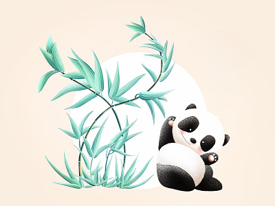 (79/100) Panda & Bamboo bamboo chinese culture chinese style designchallenge illustration panda