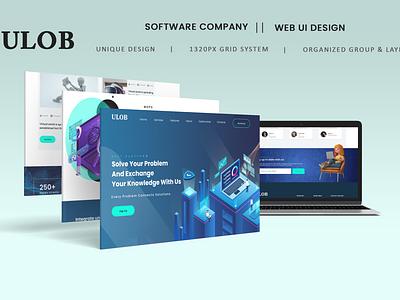 Software Company Web UI Design branding design landing page typography ui ux
