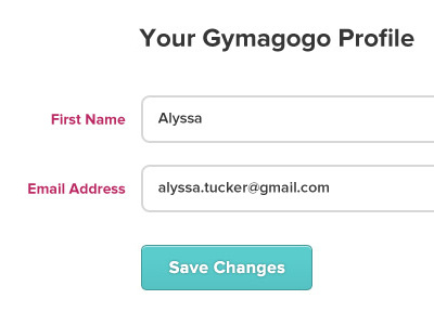 Gymagogo Account account button exercise fields gymagogo input