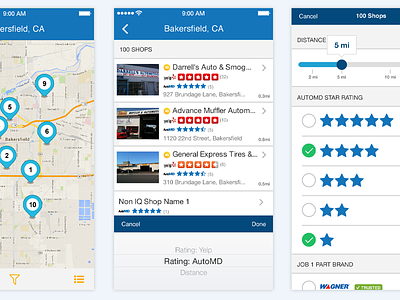 AutoMD App Design app automotive blue ios ratings results