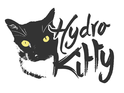 HydroKitty Logo Design cat illustration kitty logo typography