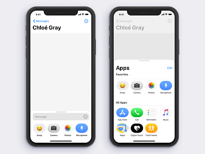 iMessage App UX Redesign apps imessage ios ui ux