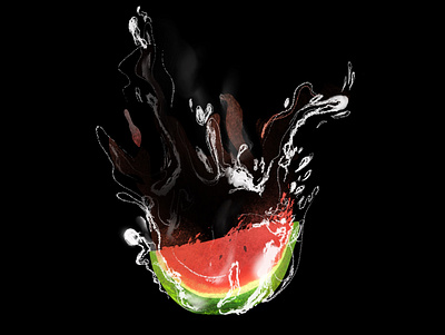 The drowing watermelon adobe art branding design fruits graphic design logo poster procreate summer vibes