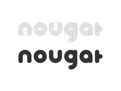 Nougat Logo Design ✏️ black design illustrator logo nougat sketch ui white wordmark