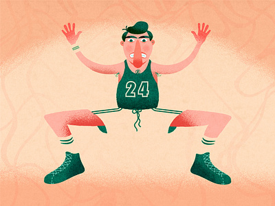 Old Skool Baller 🏀 basketball digital art grain illustration photoshop