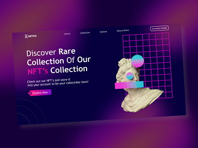 NFT Marketplace Landing Page bitcoin crypto design etherum nft travel website ui web design