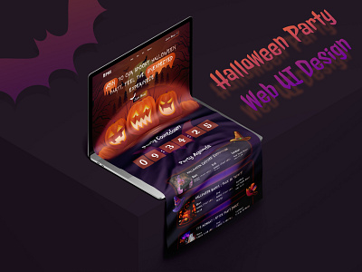 Halloween Party Landing Page 3d illustration dark design dark web halloween halloween 2022 halloween 3d halloween costume halloween design halloween event halloween horror nights halloween landing page halloween party haloween season horror horror vibes landing page landing page design night ui design web design