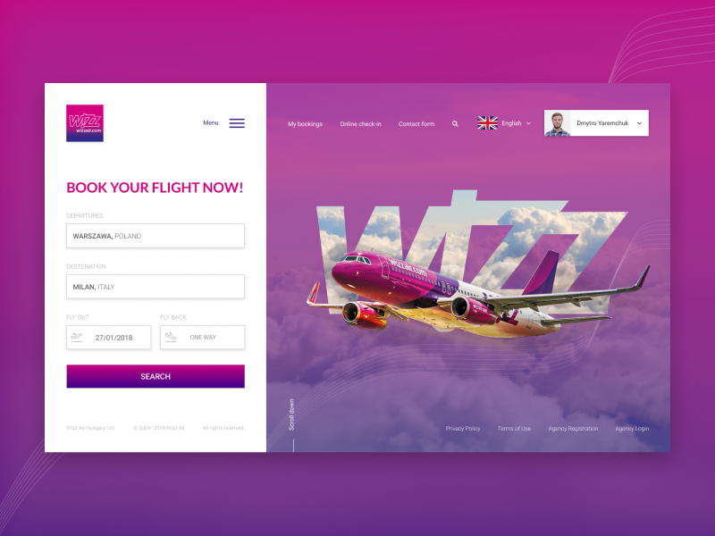 Wizz Air Homepage by Dmytro on Dribbble