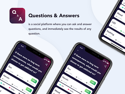 Q&A - social platform concept iphone x mobile social app ui design ux design