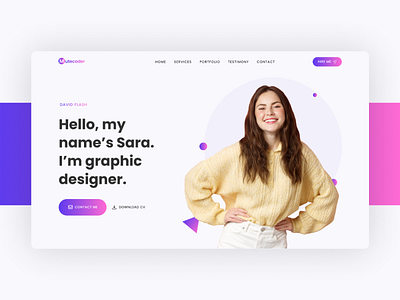 Portfolio Hero Section design fignma graphic design illustration typography ui ux