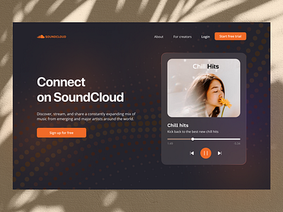 Soundcloud landing page --- Redesign graphic design ui ux