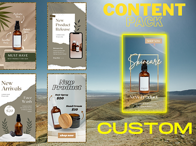 Custom Content Pack 3d animation brand branding create brand design graphic design illustration logo motion graphics social media ui vector