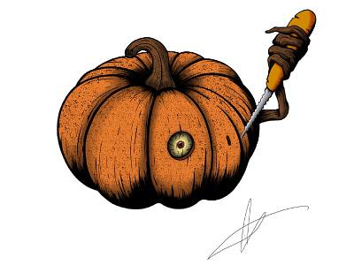 Pumpkin carving digital art digital painting drawtober ipadpro procreate pumpkin