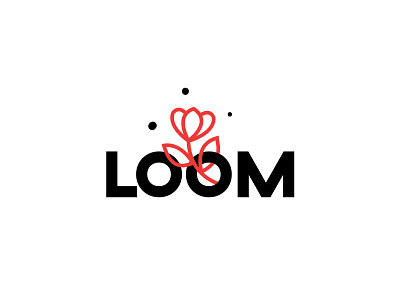 Loom branding clean design flower identity logo loom minimal type typography vector
