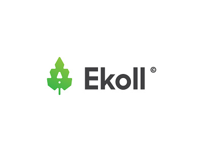 Ekoll branding clean design eco ecologic ecology identity leaf logo mark minimal vector