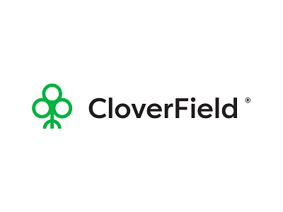 CloverField branding brandmark clean clover design field identity linear logo mark minimal type vector