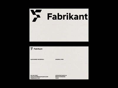 Fabrikant Business Cards branding business card business card design card design identity logo logotype minimal vector