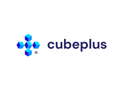 Cubeplus branding brandmark clean design geometic identity logo logotype minimal vector