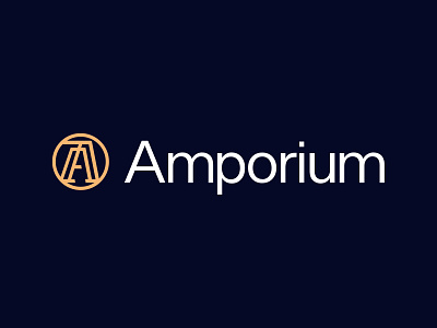Amporium logo branding brandmark design identity letter a linear logo logo mark minimal round