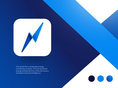 Bolt symbol app icon blue bolt branding brandmark design icon identity logo mark minimal techy