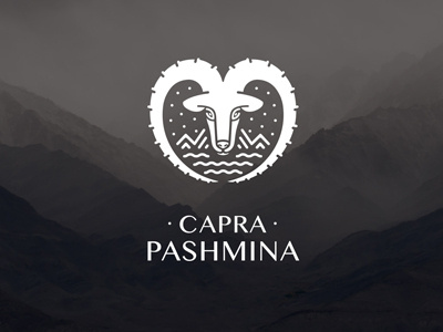 Capra Pashmina logo capra goats ibex logo mountains pashmina