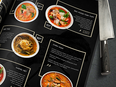 Food menu layout concept