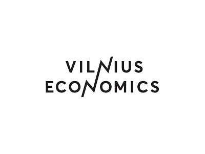 Vilnius Economics brandmark economics logo minimal type vilnius