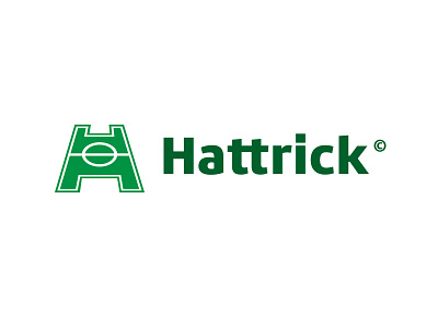 Hattrick logo concept brand branding field football hattrick logo logotype soccer