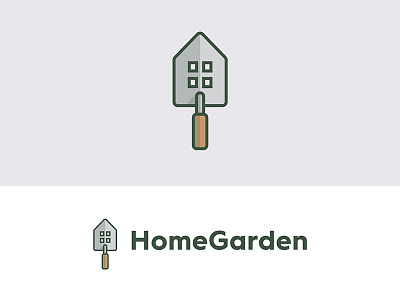 Homegarden garden home homegarden house logo services trowel