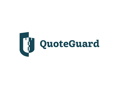 Quoteguard castle guard minimal negative space quote security symbol text