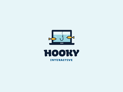 Hooky interactive agency computer fish fishing hook interactive laptop pc
